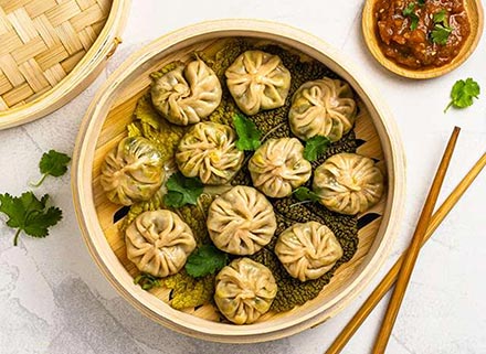 Veggie Momos Steamed